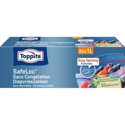 Toppits Safeloc diepvrieszakken 1 liter