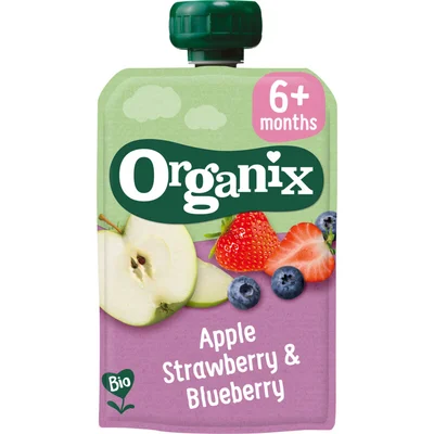 Organix Knijpfruit strawberry & blueberry 6m+
