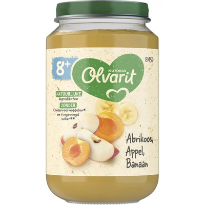 Olvarit Abrikoos appel banaan 8m+