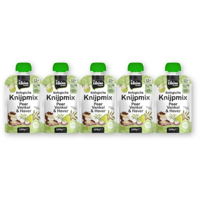 De Kleine Keuken Knijpmix Peer & venkel 12m+ 5-pack
