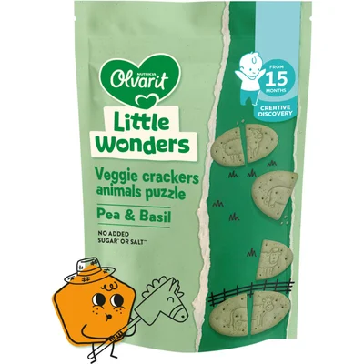 Olvarit Puzzel crackers erwt basilicum 15m+