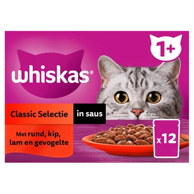 Whiskas 1+ Classic selectie in saus
