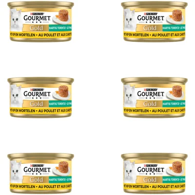 Gourmet Gold hartig torentje kip & wortel 6-pack