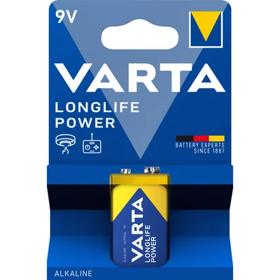 Varta Longlife power 9V alkaline batterijen