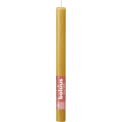 Bolsius Dinerkaars rustiek okergeel 27cm