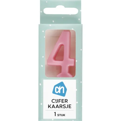 AH Kaars cijfer 4 kleur