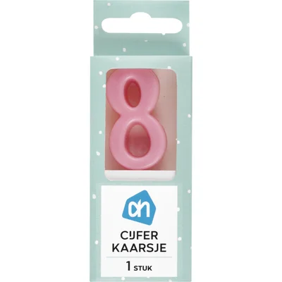 AH Kaars cijfer 8 kleur
