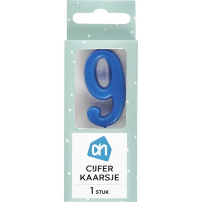 AH Kaars cijfer 9 kleur