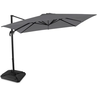 AH Zweefparasol met voet grijs