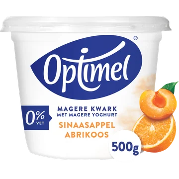 Optimel Magere Kwark met Magere Yoghurt Sinaasappel Abrikoos 0% Vet 500g