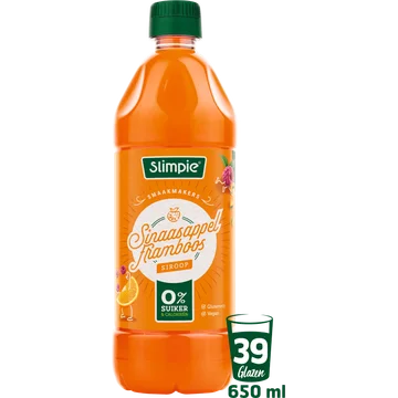 Slimpie Sinaasappel Framboos Siroop 650 ml