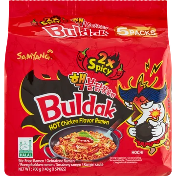 Samyang Buldak Hot Chicken Flavor Ramen 2x Spicy 5 x 140 g