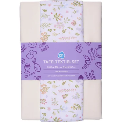 AH Tafellaken textiel set bloemen