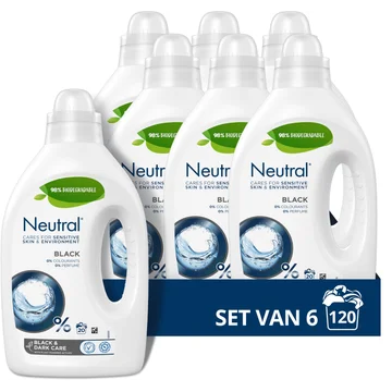 Neutral Vloeibaar Wasmiddel Zwart 6 x 20 wasbeurten