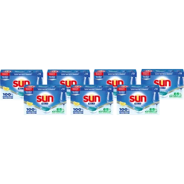 Sun All-in 1 Vaatwastabletten Citroen 19 tabletten x 7 Stuks