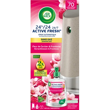 Air Wick - Active Fresh Automatische Luchtverfrisser Starterkit - Kersenbloesem & Framboos