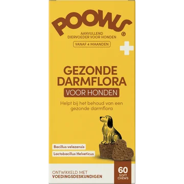 Poows Gezonde Darmflora voor Honden 60 Soft Chews