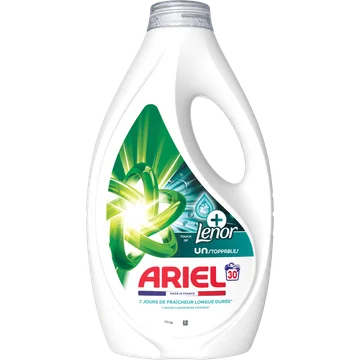 Ariel Vloeibaar Wasmiddel + Unstoppables, 30 Wasbeurten