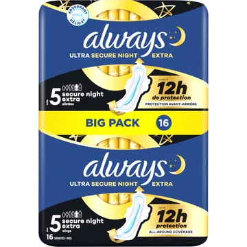 Always Ultra  Maandverbanden Secure Night Extra (maat 5)