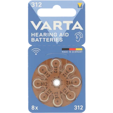 Varta V312 Hearing Aid 8 Stuks