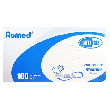 Romed Blue Nitrile Handschoenen Poedervrij M - 100 Stuks