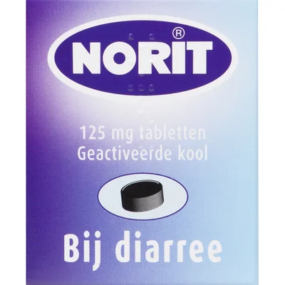 Norit Tabletten diarreeremmers 125 mg, 50 stuks
