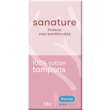 Sanature 100% Katoenen Tampons Normal 16 Stuks