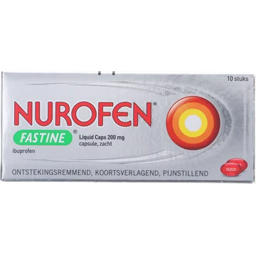 Nurofen Ibuprofen Fastine liquid caps 200 mg, 10 stuks
