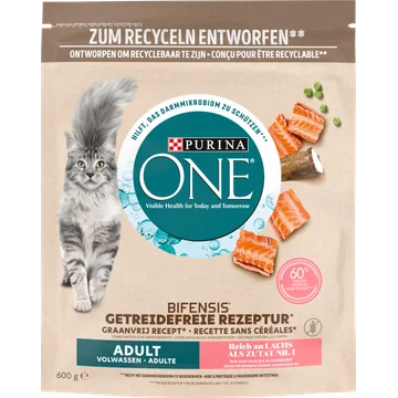 Purina ONE Graanvrij Adult Kattenvoer Rijk aan Zalm