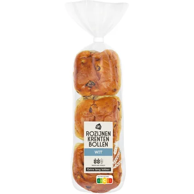 AH Extra lang lekker rozijnen krentenbollen