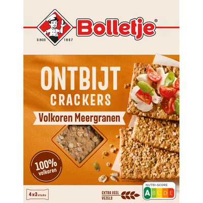 Bolletje Ontbijtcrackers volkoren meergranen