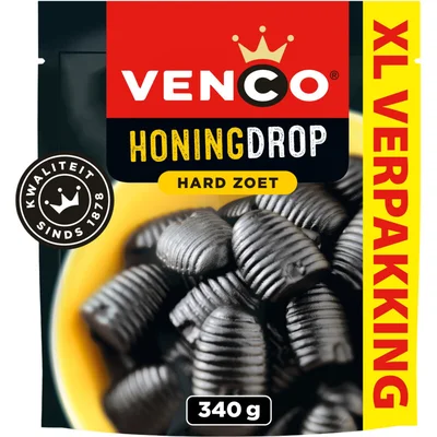 Venco Honingdrop Hard Zoet XL Verpakking 340 g