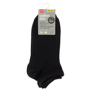HEMA Dames Sokken Zwart  39-42 5 Stuks