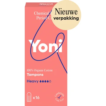 Yoni tampons heavy 100% biologisch katoen 16 stuks