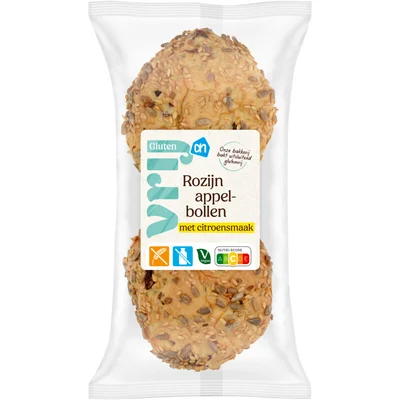 AH Glutenvrij Rozijnen appelbollen met citroensmaak
