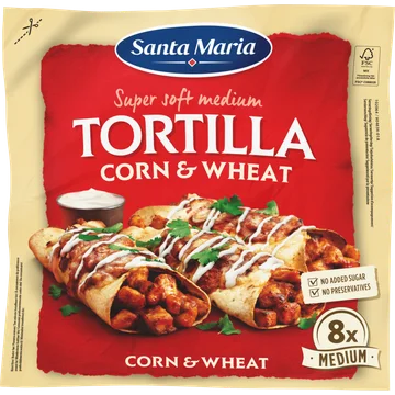 Santa Maria Tortilla Wraps Corn&Wheat Medium 8 Stuks 336 g