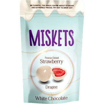 Miskets White Chocolate Coated Freeze Dried Strawberry 80g