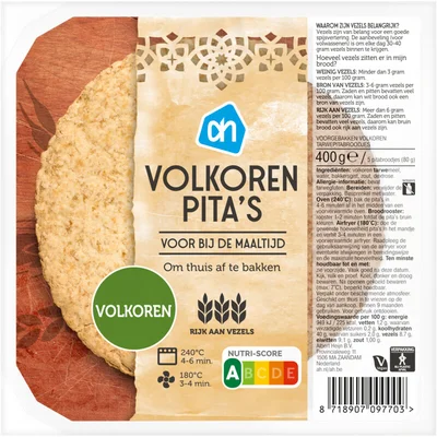 AH Volkoren pita's