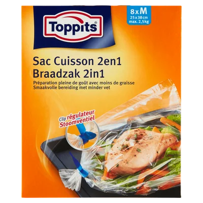 Toppits Braadzak 2in1 M 8 Stuks