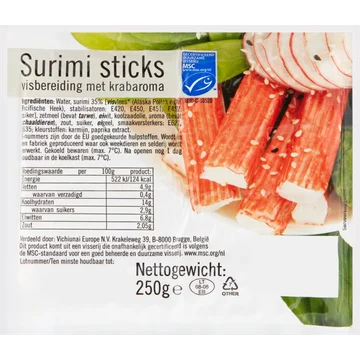 Surimi Sticks MSC 250 g