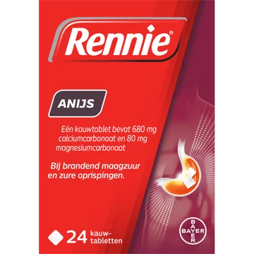 Rennie Anijs Kauwtablet bij brandend maagzuur, 24 stuks
