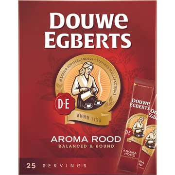 Douwe Egberts Aroma Rood Sticks Oploskoffie 25 stuks