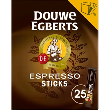 Douwe Egberts Espresso Sticks Oploskoffie 25 Stuks