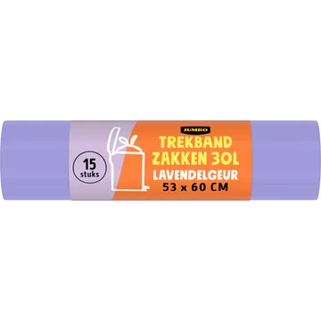 Jumbo Trekbandzakken 30 L Lavendelgeur 15 Stuks