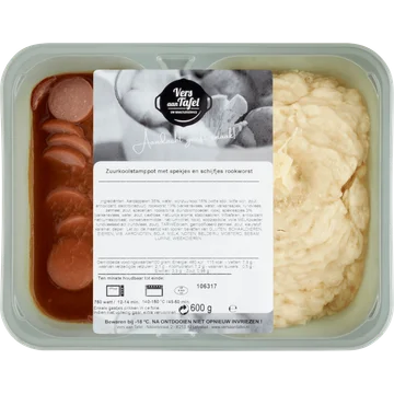 Vers Aan Tafel Zuurkoolstamppot met Spekjes en Schijfjes Rookworst 600 g