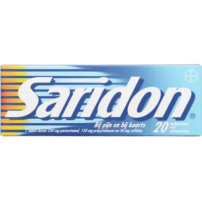 Saridon tabletten tegen hoofd- en spierpijn, 20 stuks
