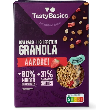 TastyBasics Low Carb - High Protein Granola Aardbei