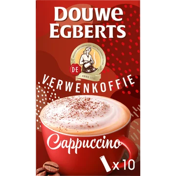 Douwe Egberts Verwenkoffie Cappuccino oploskoffie 10 stuks