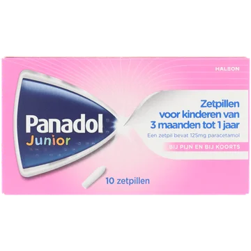 Panadol Junior zetpillen 125 mg, 10 stuks