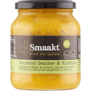 Smaakt Bio Zuurkool Gember & Kurkuma 350 g